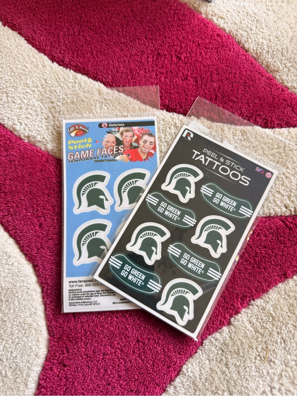 Peel & Stick Spartan Helmet Temporary Tattoos - Green & White